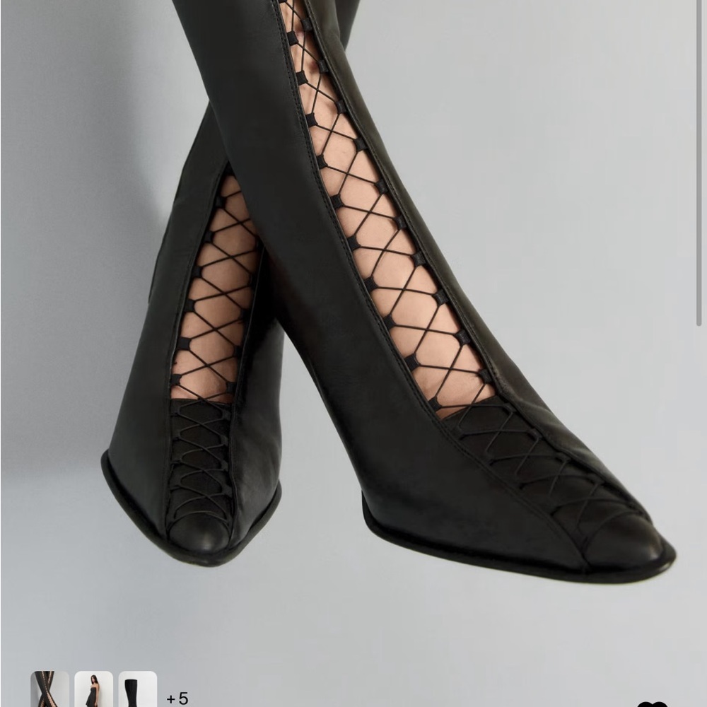 NIB MIISTA BLACK ALINE TALL BOOTS SIZE 37 - Picture 6 of 7
